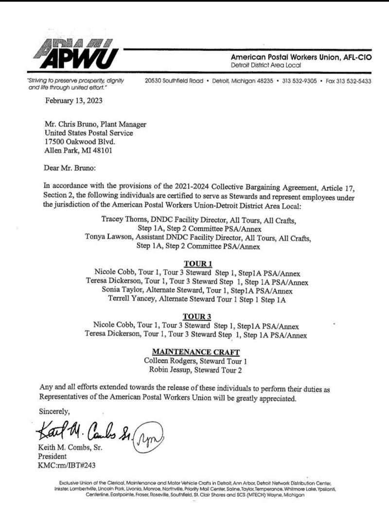 APWU Detroit District Area Local